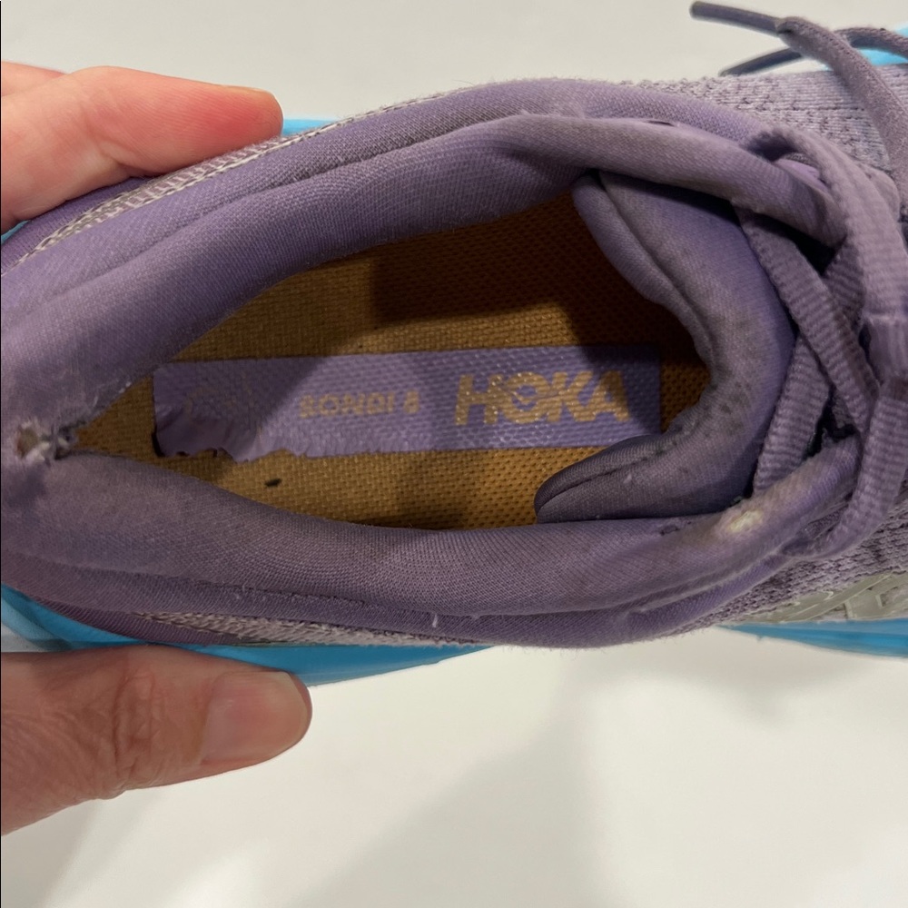 Hoka BONDI 8 Women's USED Running Sneaker Purple US Size 6.5 Medium 🍒 - Picture 7 of 8